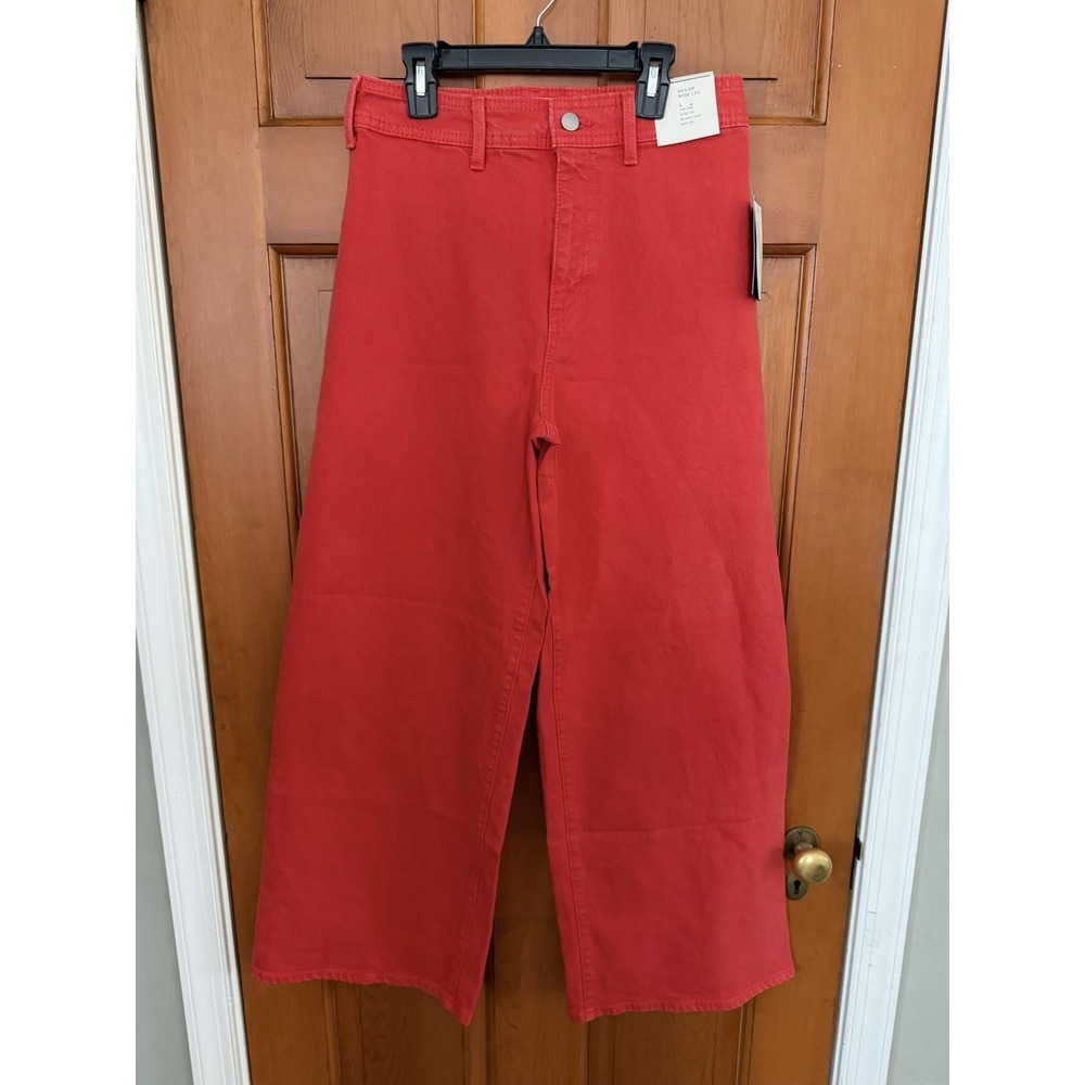 Women's Universal Thread Red Sailor Wide Leg Jeans 4th Of July Size 6 High Rise